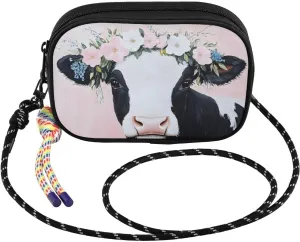 Cow Garland Cute Crossbody Bag for Women Cell Phone Purses Women's Small Shoulder Handbags Wallet Purse with Strap