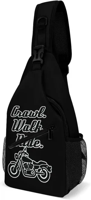 Crawl Walk Ride Motocycle Fashion Sling Bag Shoulder Chest Crossbody Bags Backpack Travel Hiking