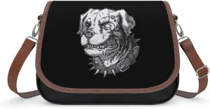 Crazy Bulldog Crossbody Bag Anti-Theft Side Shoulder Bags Adjustable Leather Messenger Bag Unisex