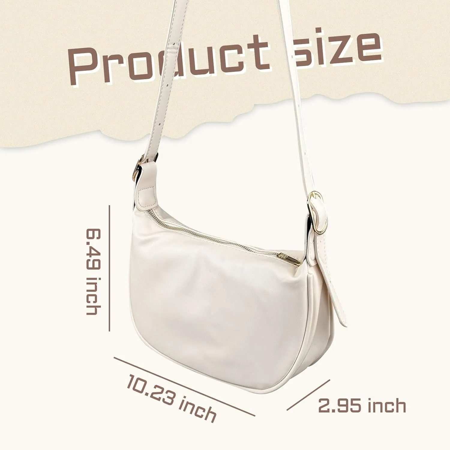 Crescent Bag, PU Leather Hobo Bag Fashion Shoulder Bag with Adjustable Shoulder Strap, Large Capacity Crossbody Bag