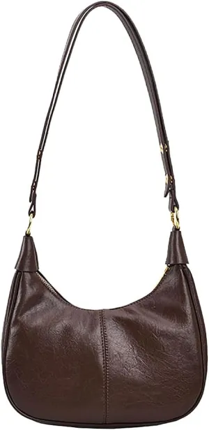 Crescent Hobo Bags Retro Crossbody Bag Vegan Leather Shoulder Purse Soft Cute Handbag for Women