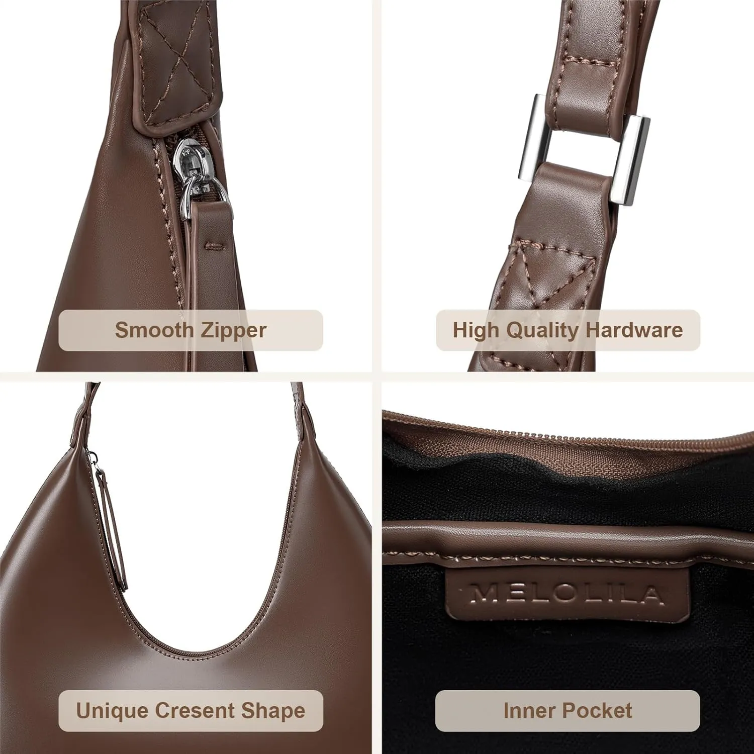 Crescent Shoulder Bag Trendy Purses for Women Small Hobo Bag Y2K Purse Moon Bag