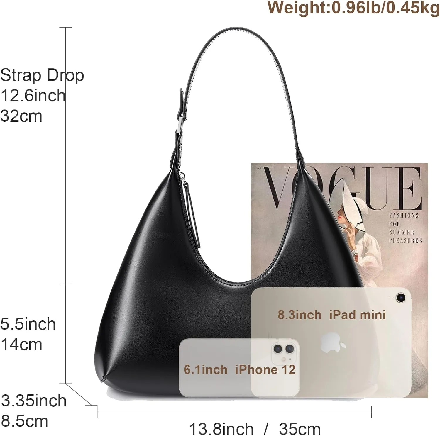 Crescent Shoulder Bag Trendy Purses for Women Small Hobo Bag Y2K Purse Moon Bag