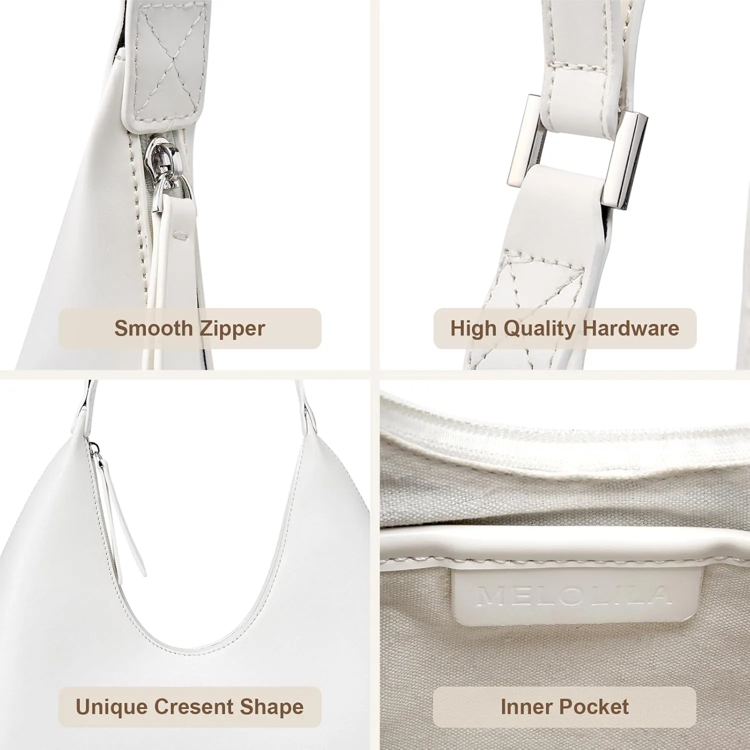 Crescent Shoulder Bag Trendy Purses for Women Small Hobo Bag Y2K Purse Moon Bag