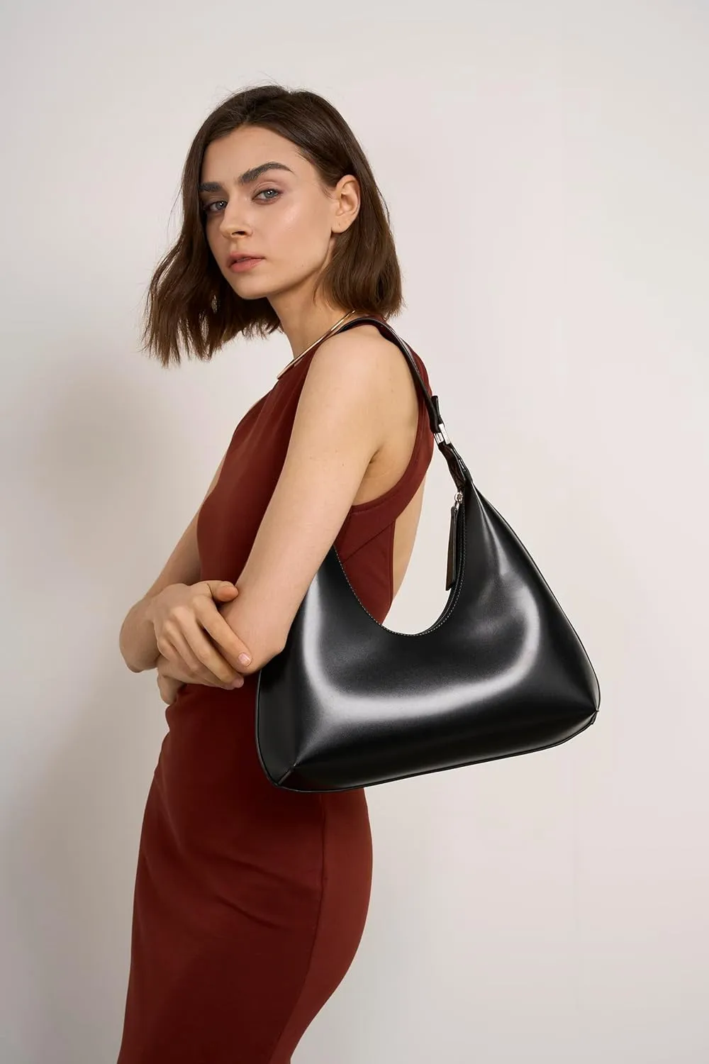 Crescent Shoulder Bag Trendy Purses for Women Small Hobo Bag Y2K Purse Moon Bag