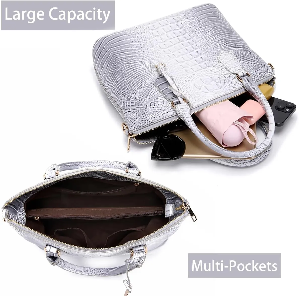 Crocodile Handbag Women Purse Satchel Bag Crossbody Classy Tote Bag Top Handle Vegan Leather Ladies Handbag purses