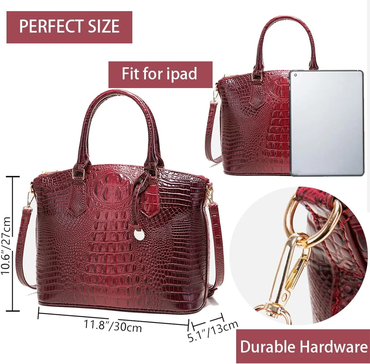 Crocodile Handbag Women Purse Satchel Bag Crossbody Classy Tote Bag Top Handle Vegan Leather Ladies Handbag purses