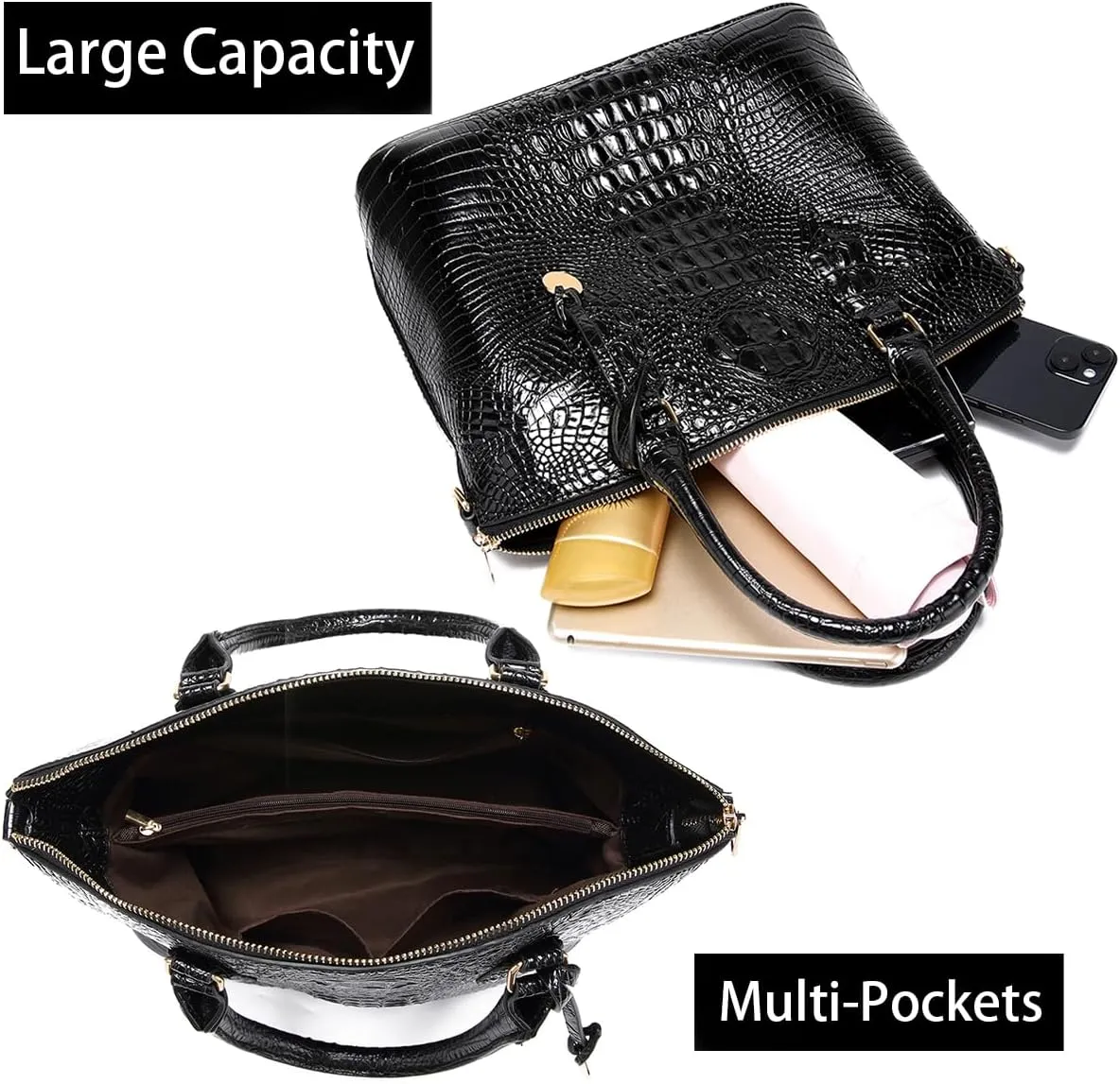 Crocodile Handbag Women Purse Satchel Bag Crossbody Classy Tote Bag Top Handle Vegan Leather Ladies Handbag purses