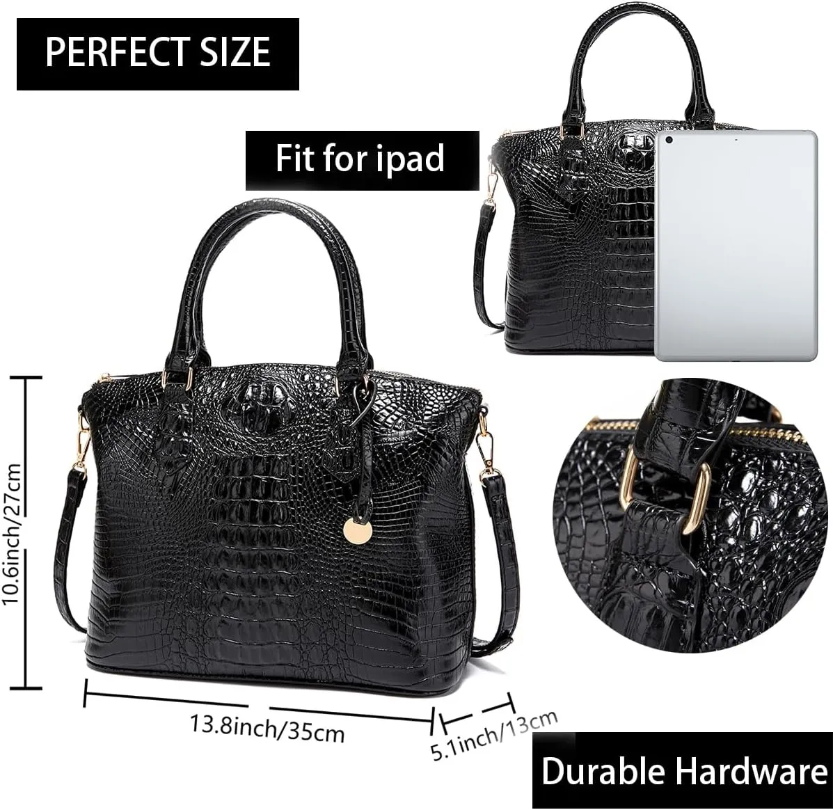 Crocodile Handbag Women Purse Satchel Bag Crossbody Classy Tote Bag Top Handle Vegan Leather Ladies Handbag purses