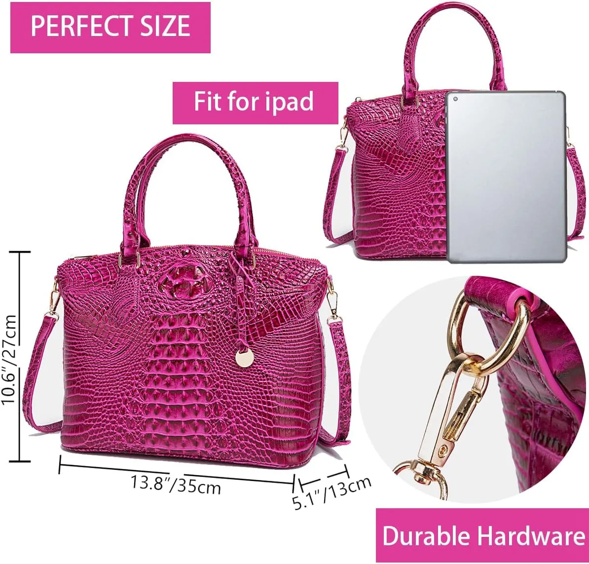 Crocodile Handbag Women Purse Satchel Bag Crossbody Classy Tote Bag Top Handle Vegan Leather Ladies Handbag purses