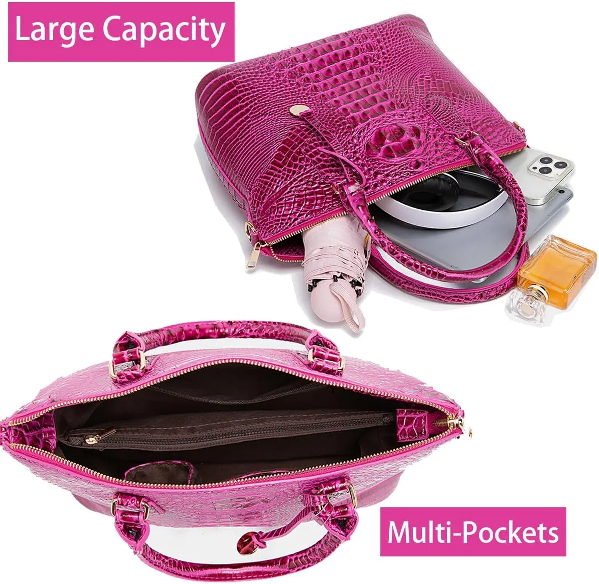 Crocodile Handbag Women Purse Satchel Bag Crossbody Classy Tote Bag Top Handle Vegan Leather Ladies Handbag purses