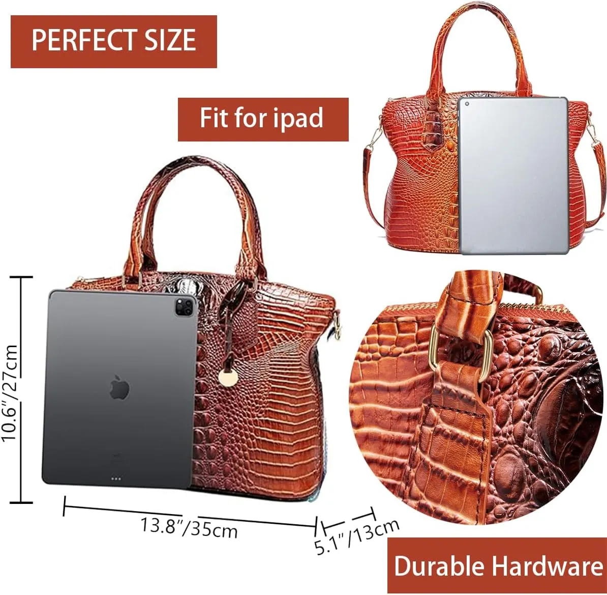Crocodile Handbag Women Purse Satchel Bag Crossbody Classy Tote Bag Top Handle Vegan Leather Ladies Handbag purses