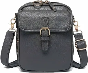 Crossbody Bag, Anti Theft, Vintage Leather, Large Capacity, with Two Compartments and 10 Card Slots for Women