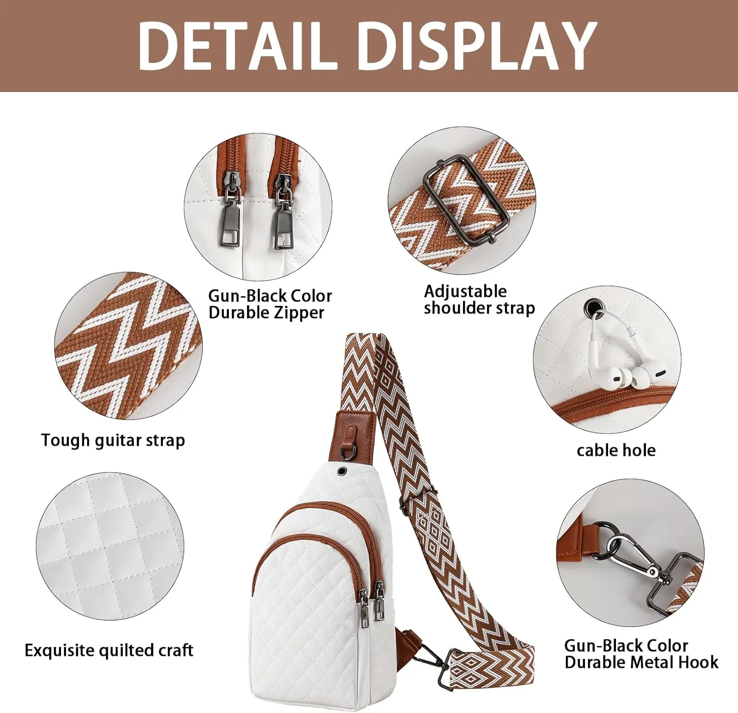 Crossbody Bag for Women Leather Small Sling Bag Fanny Pack Chest Bag for Travel Chest Pack Gifts
