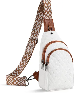 Crossbody Bag for Women Leather Small Sling Bag Fanny Pack Chest Bag for Travel Chest Pack Gifts
