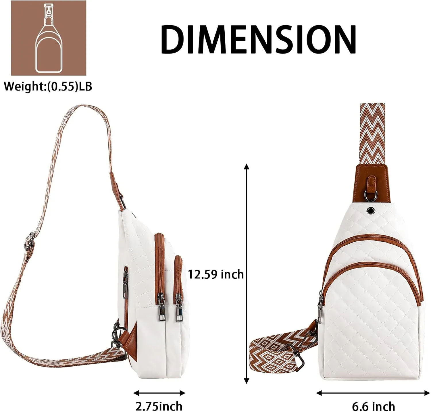 Crossbody Bag for Women Leather Small Sling Bag Fanny Pack Chest Bag for Travel Chest Pack Gifts