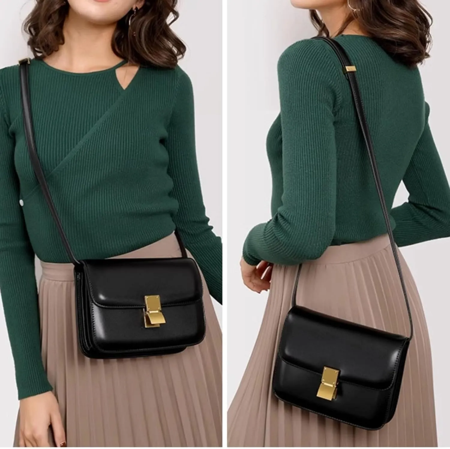 Crossbody Bag for Women PU Leather Square Purse Trendy Small Shoulder Bag Cute Ladies Cross Body Handbags 2024