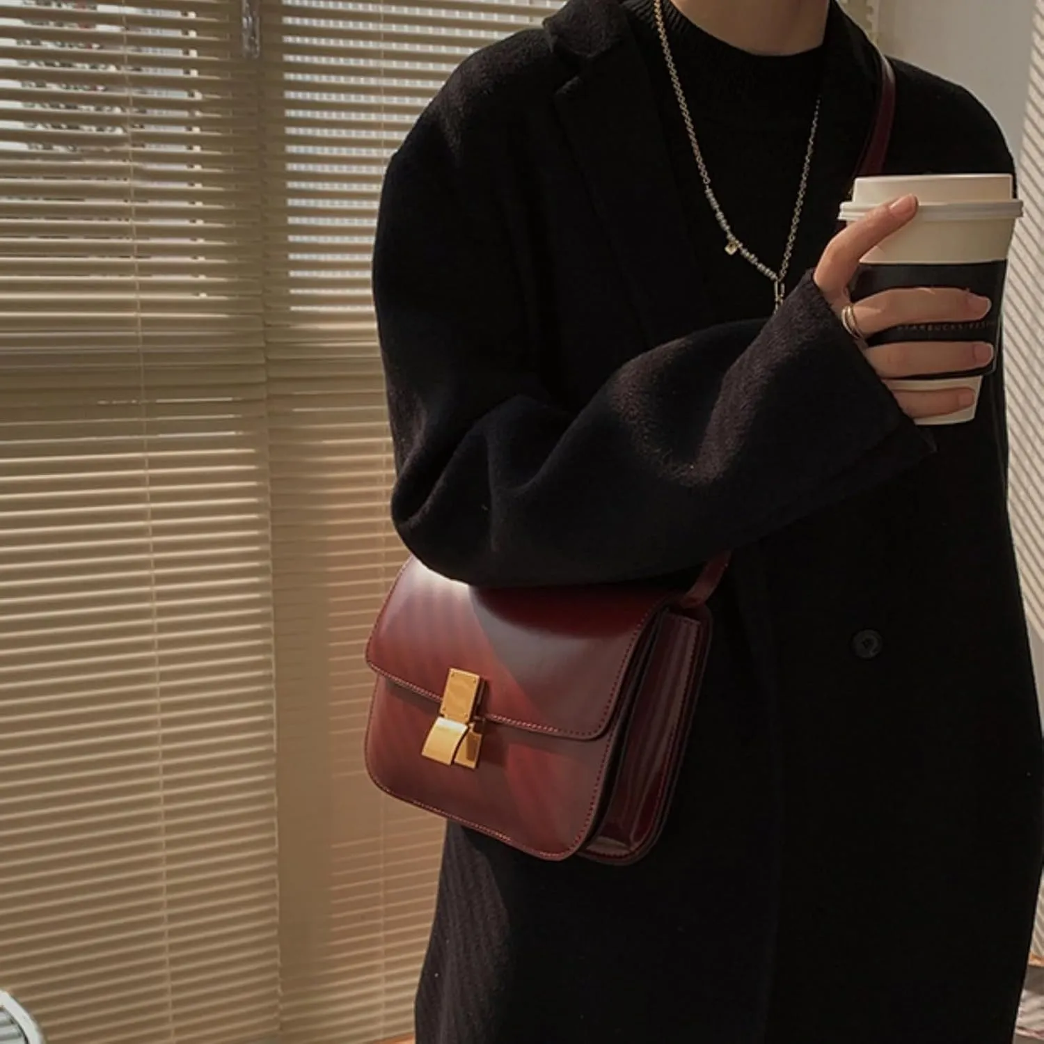 Crossbody Bag for Women PU Leather Square Purse Trendy Small Shoulder Bag Cute Ladies Cross Body Handbags 2024