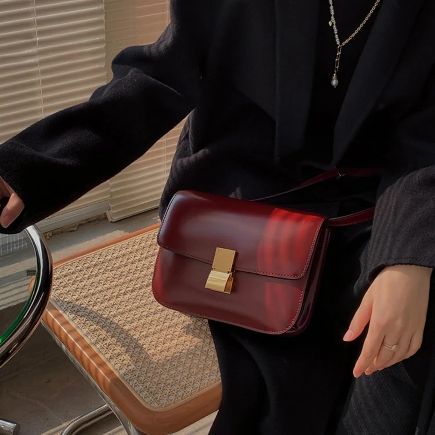 Crossbody Bag for Women PU Leather Square Purse Trendy Small Shoulder Bag Cute Ladies Cross Body Handbags 2024