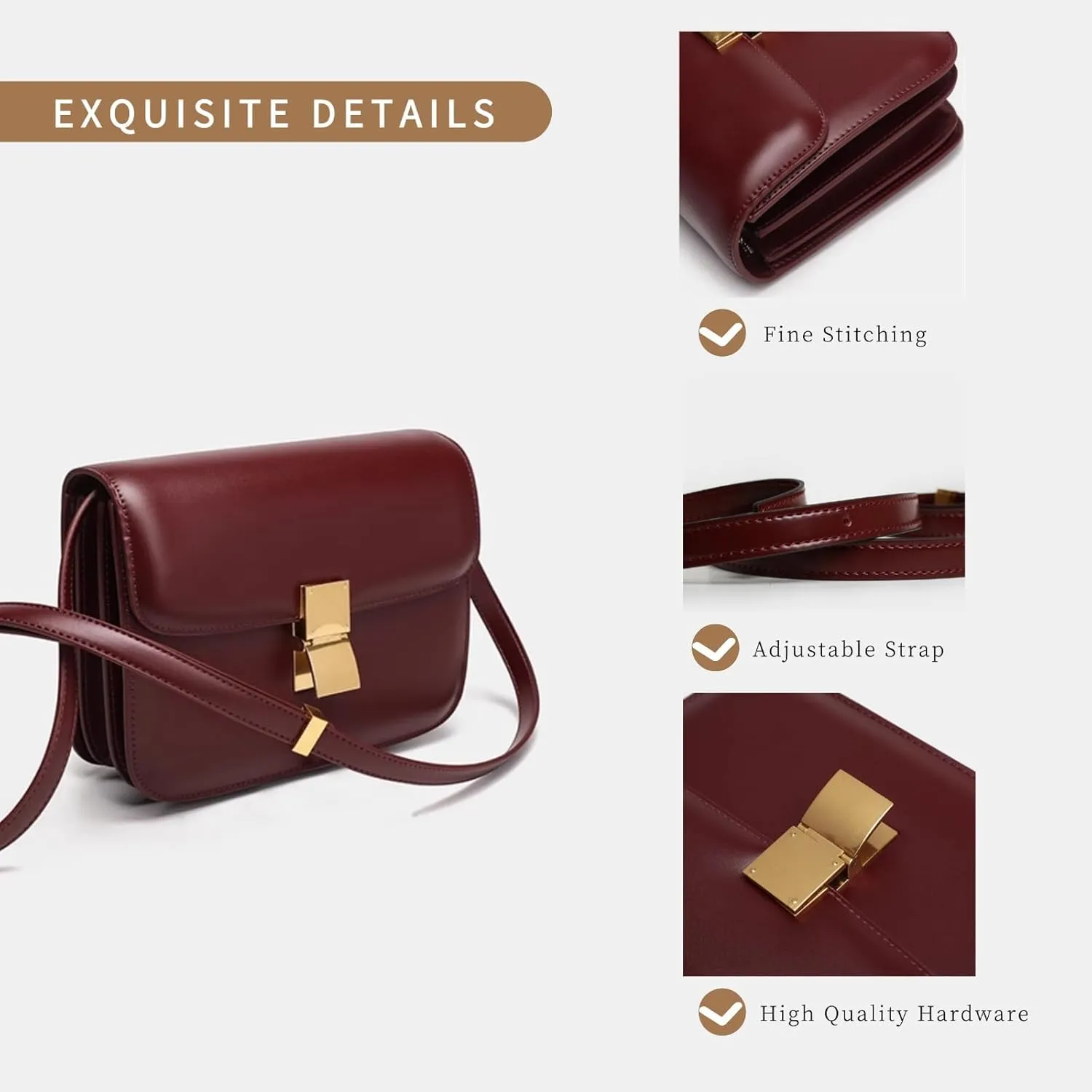 Crossbody Bag for Women PU Leather Square Purse Trendy Small Shoulder Bag Cute Ladies Cross Body Handbags 2024