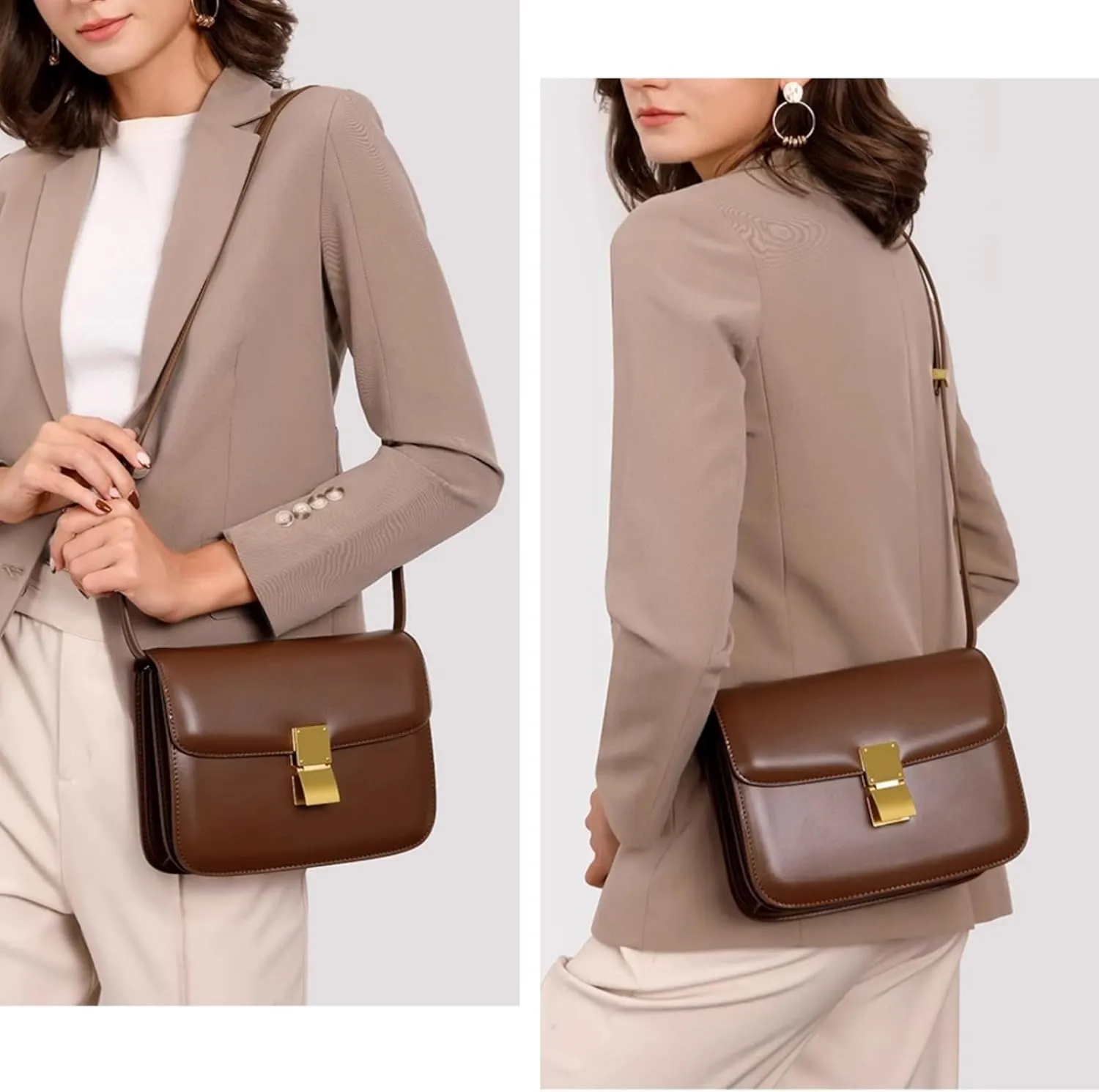 Crossbody Bag for Women PU Leather Square Purse Trendy Small Shoulder Bag Cute Ladies Cross Body Handbags 2024