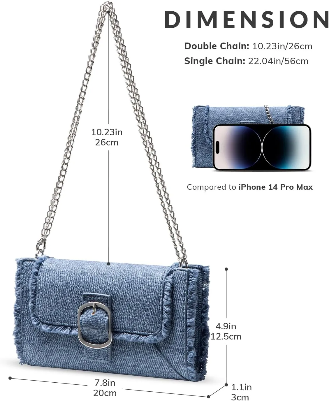 Crossbody Bag for Women Shoulder Handbags with Adjustable Chain Strap Small Lady Purse Cellphone Wallet