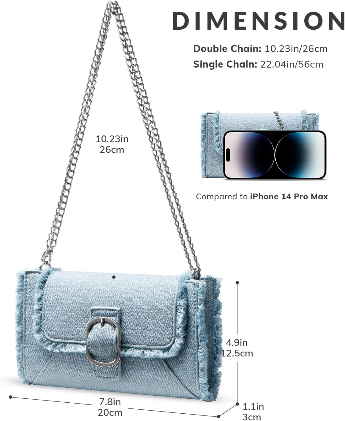 Crossbody Bag for Women Shoulder Handbags with Adjustable Chain Strap Small Lady Purse Cellphone Wallet