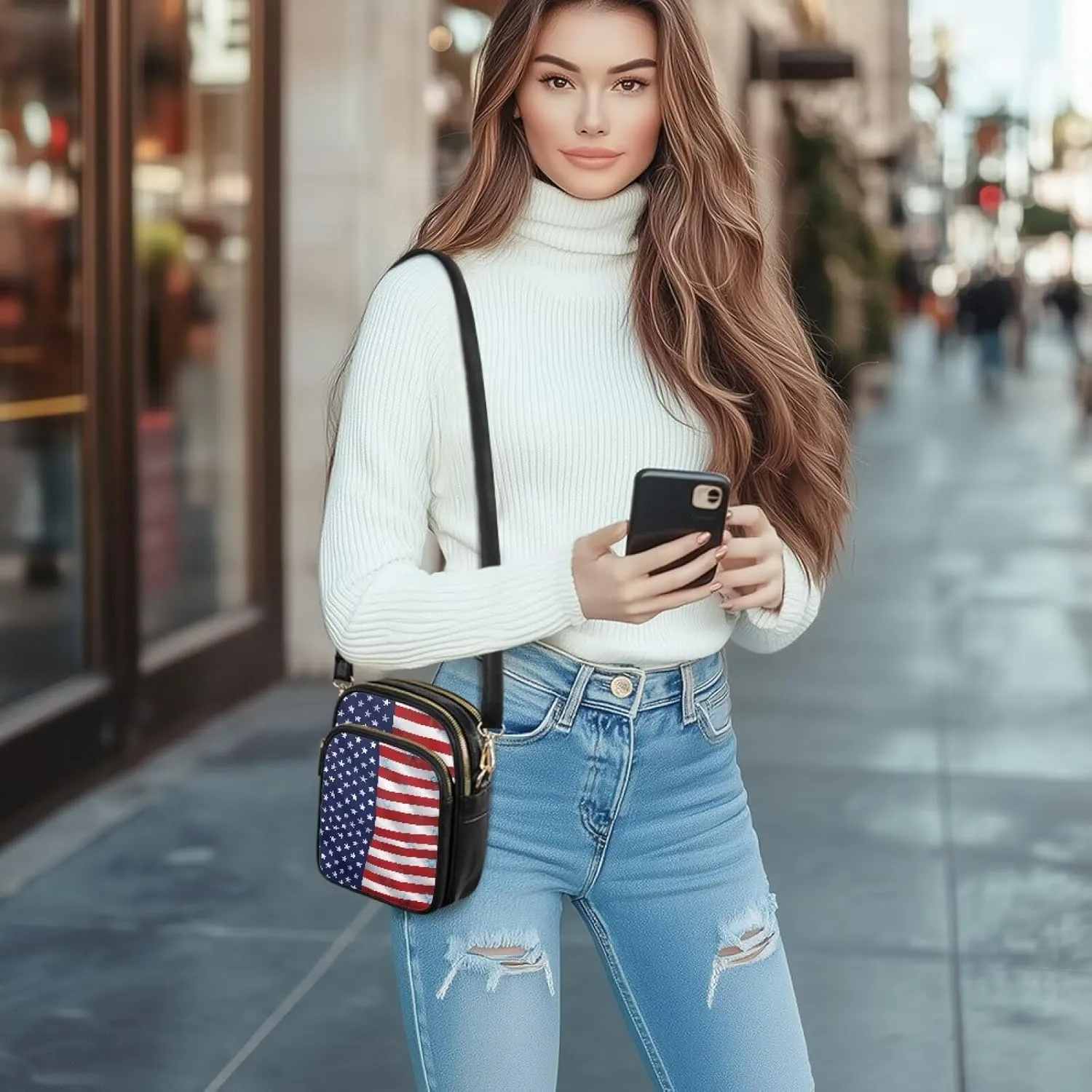 Crossbody Bag for Womens PU Leather Shoulder Purses Travel Purse Pocketbooks Multi Pocket Over the Shoulder Purses