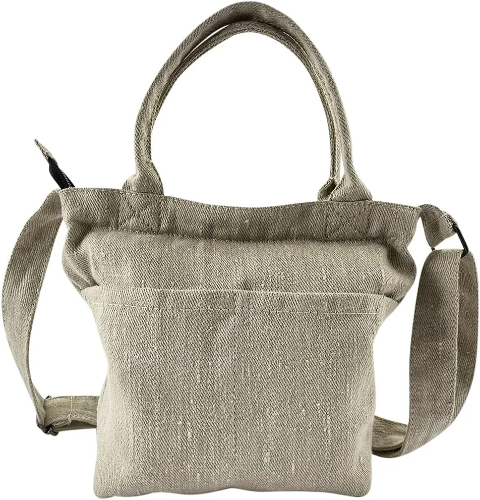 Crossbody Bag Handmade from Denim - Durable, Natural, Washable, Eco Friendly - Versatile Handbag, Minimalist Style Purse for Everyday Use to Carry and Store Valuables - Hemp Jeans
