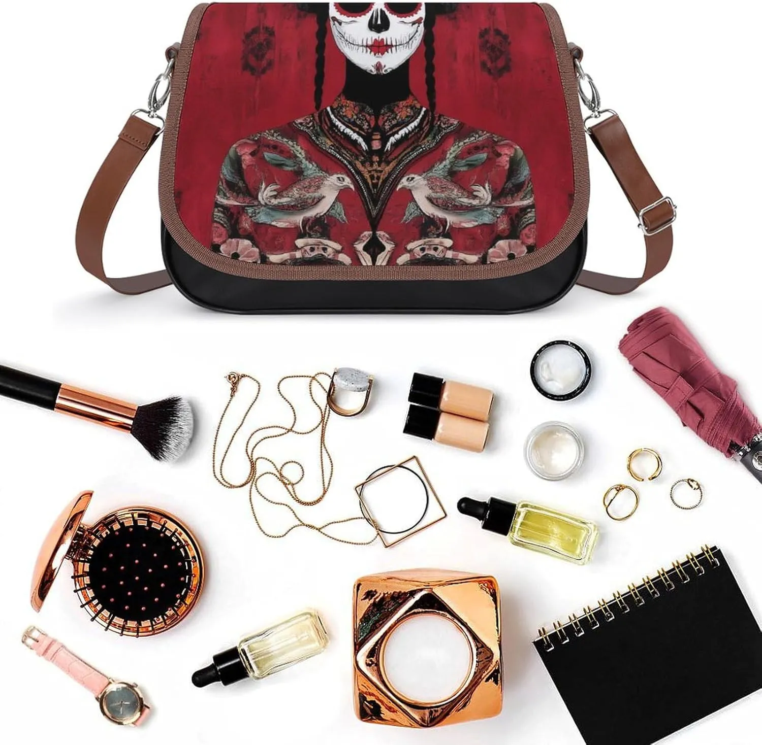 Crossbody Bag with Adjustable Strap for Women, Small Pu Leather Shoulder Handbags for Office