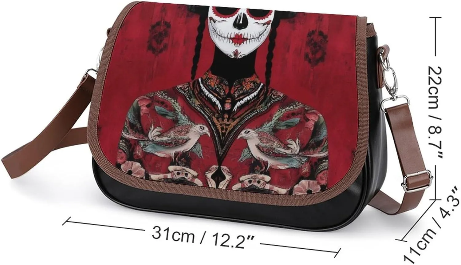 Crossbody Bag with Adjustable Strap for Women, Small Pu Leather Shoulder Handbags for Office