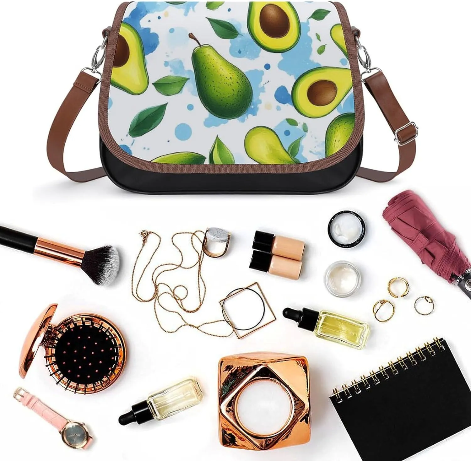 Crossbody Bag with Adjustable Strap for Women, Small Pu Leather Shoulder Handbags for Office