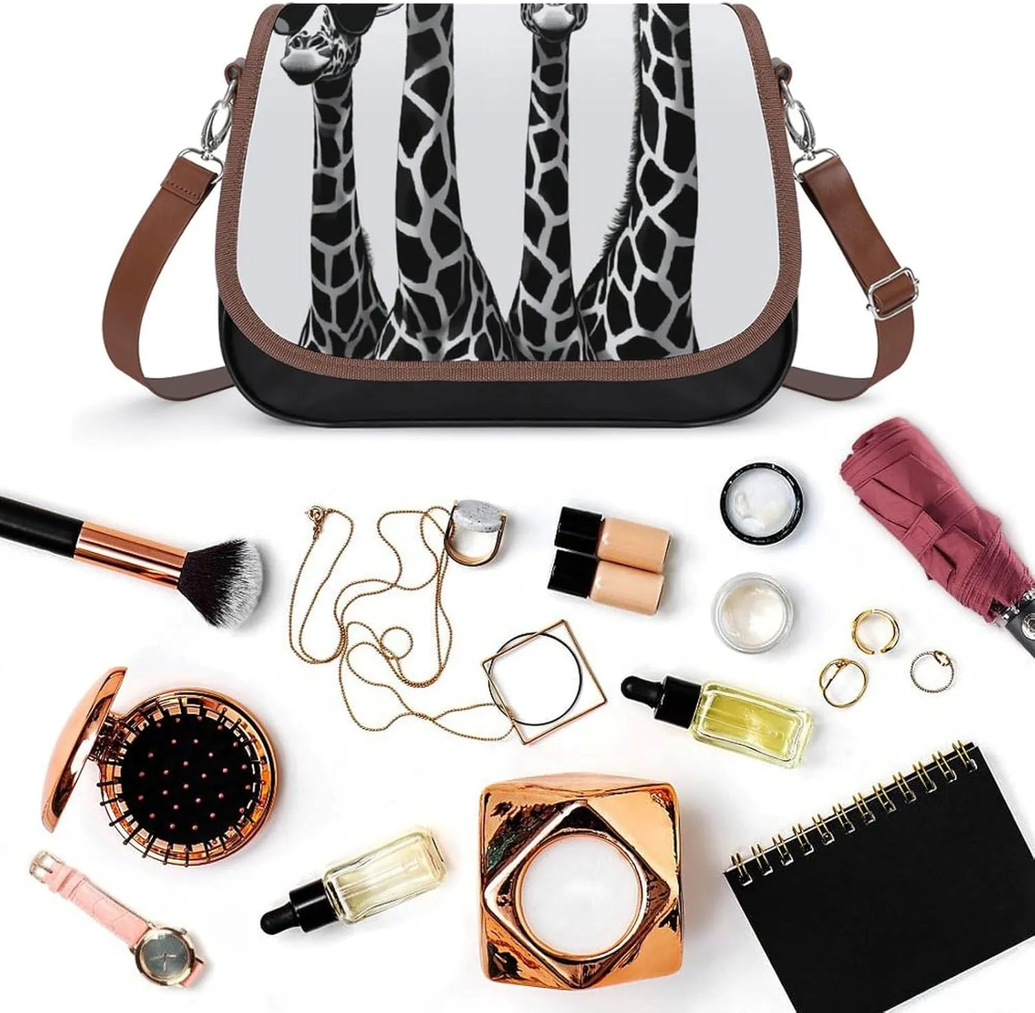 Crossbody Bag with Adjustable Strap for Women, Small Pu Leather Shoulder Handbags for Office