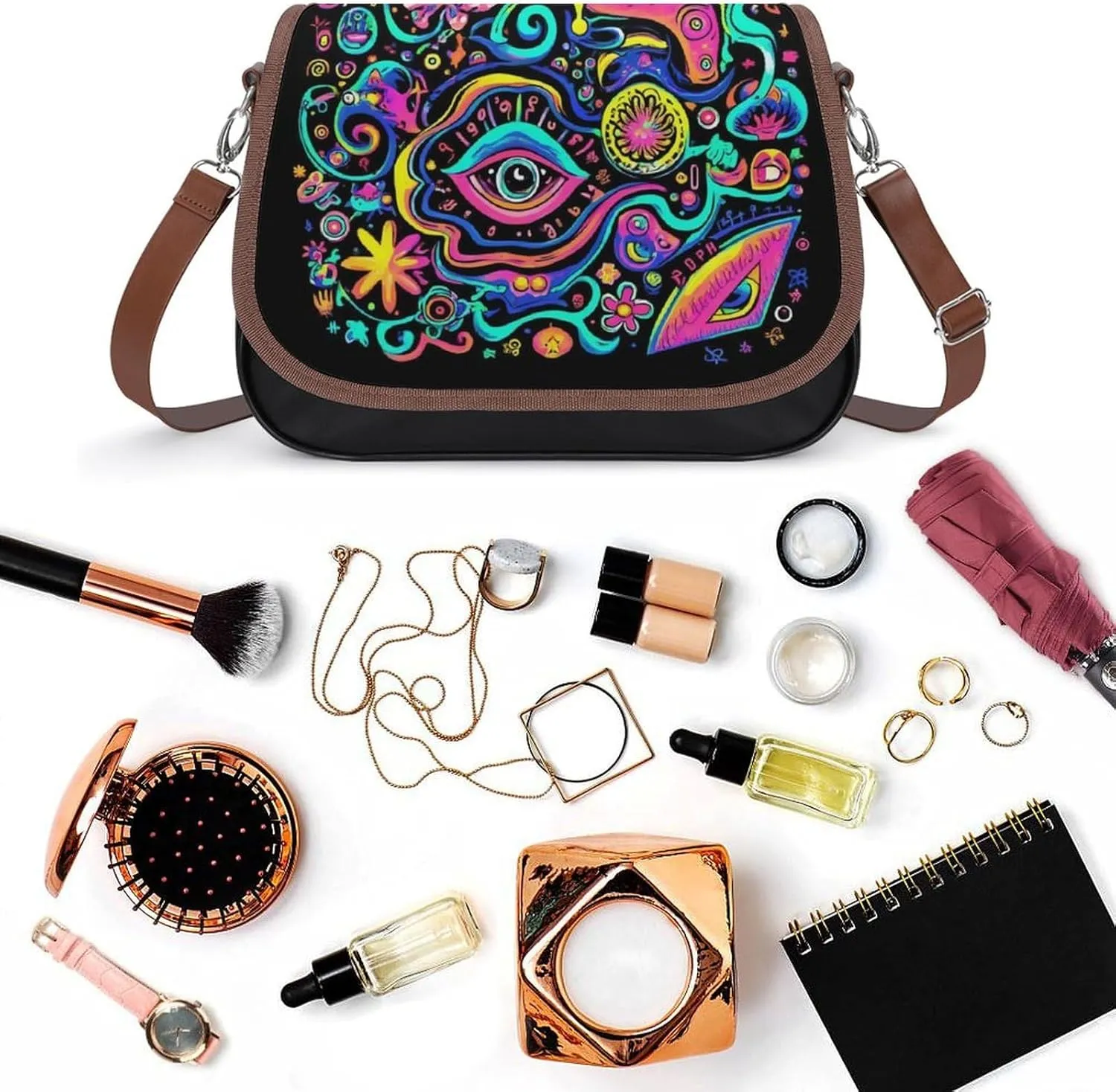 Crossbody Bag with Adjustable Strap for Women, Small Pu Leather Shoulder Handbags for Office