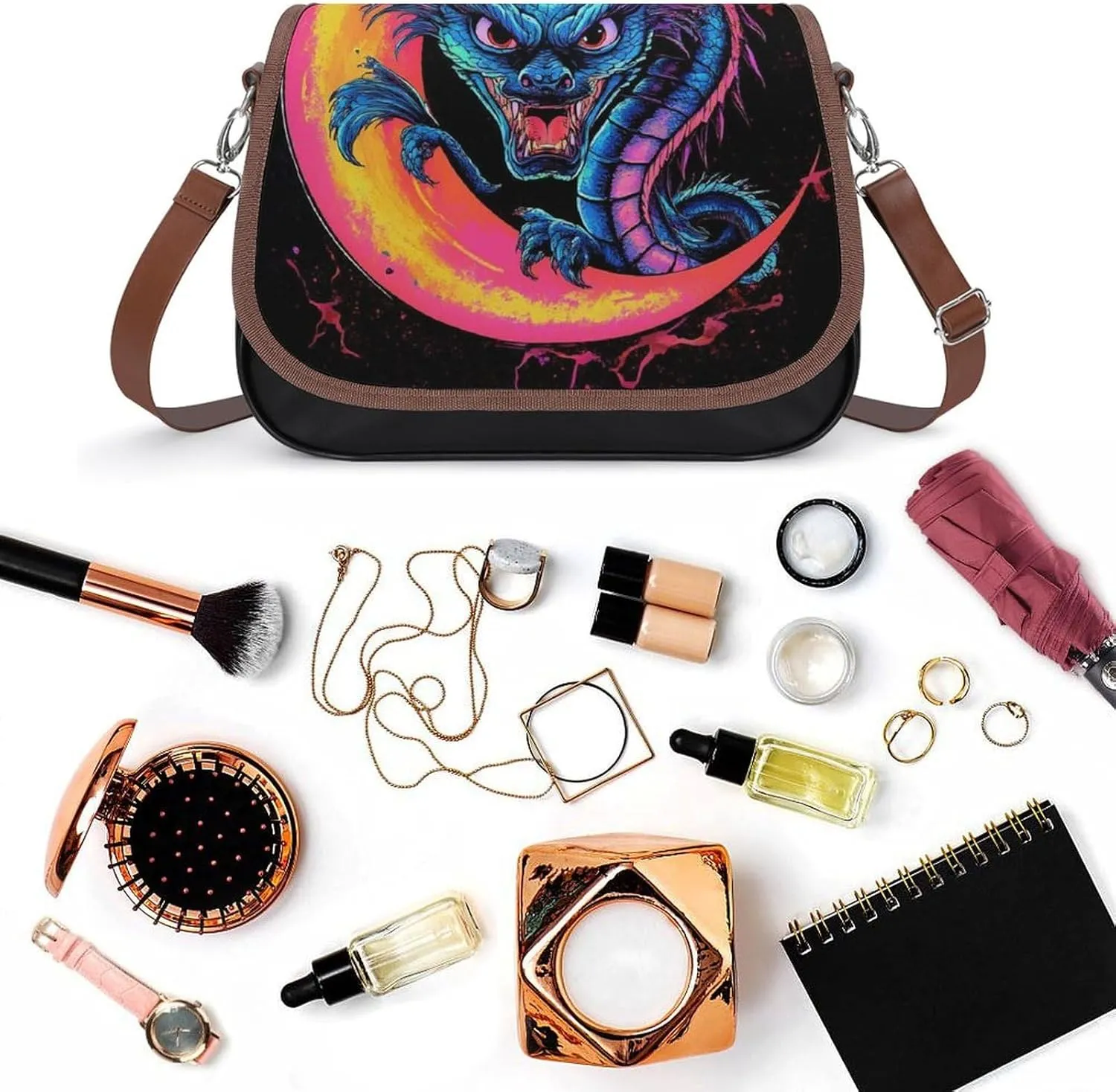 Crossbody Bag with Adjustable Strap for Women, Small Pu Leather Shoulder Handbags for Office