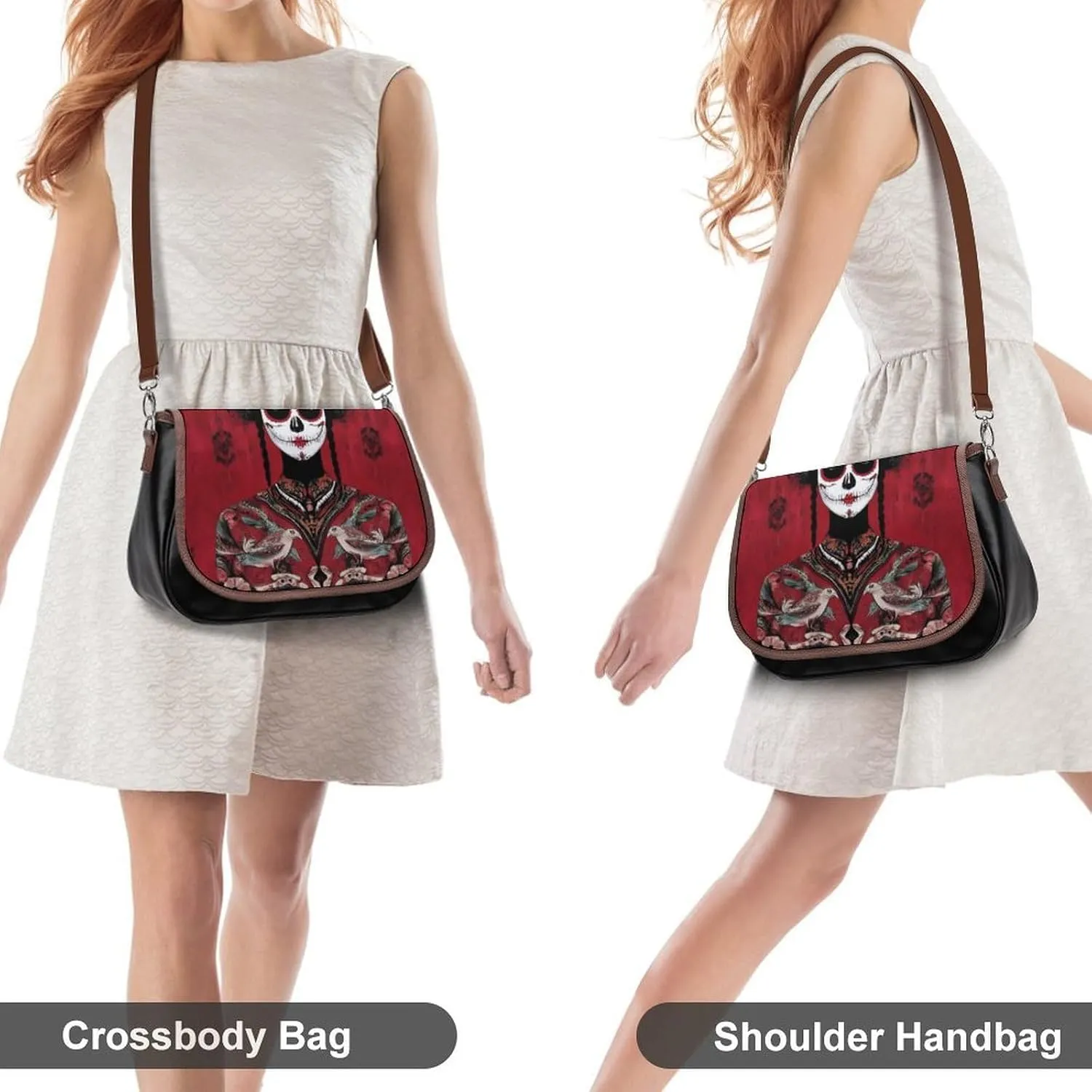 Crossbody Bag with Adjustable Strap for Women, Small Pu Leather Shoulder Handbags for Office