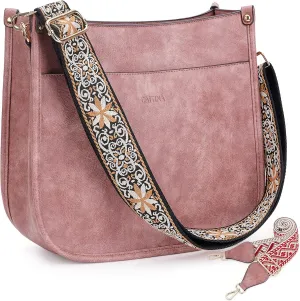 Crossbody Bag Women Vegan Leather Hobo Handbag Trendy Crossbody Shoulder Bag Purses For Women with 2 Adjustable Strap