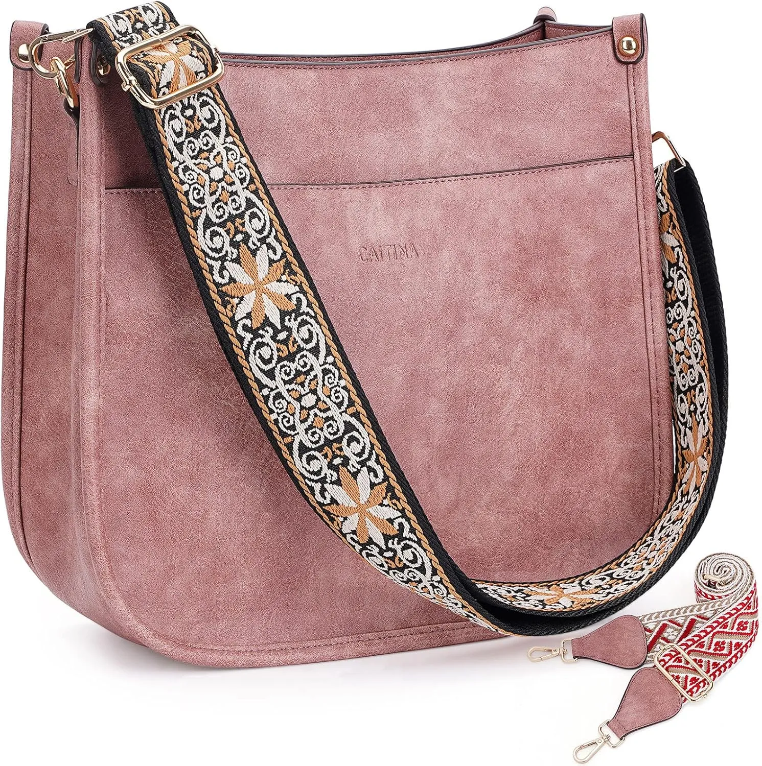 Crossbody Bag Women Vegan Leather Hobo Handbag Trendy Crossbody Shoulder Bag Purses For Women with 2 Adjustable Strap