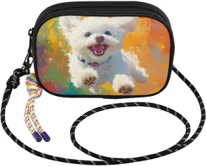 Crossbody Bags Dog Jump Cute for Women Cell Phone Purses Women's Shoulder Handbags Wallet Purse with Adjustable Strap