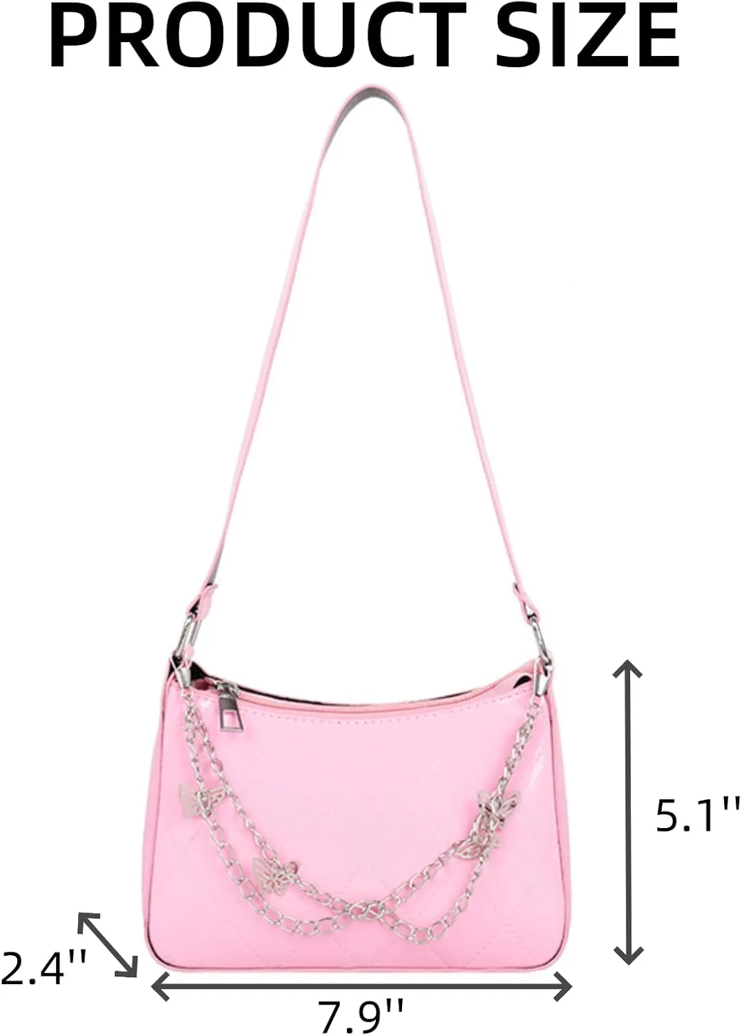 Crossbody Bags for Women Butterfly Decoration Small Crossbody Purse Trendy Leather with Adjustable Shoulder Strap