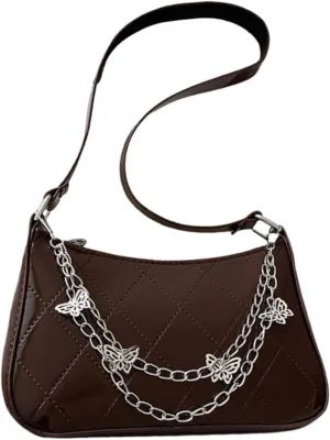 Crossbody Bags for Women Butterfly Decoration Small Crossbody Purse Trendy Leather with Adjustable Shoulder Strap