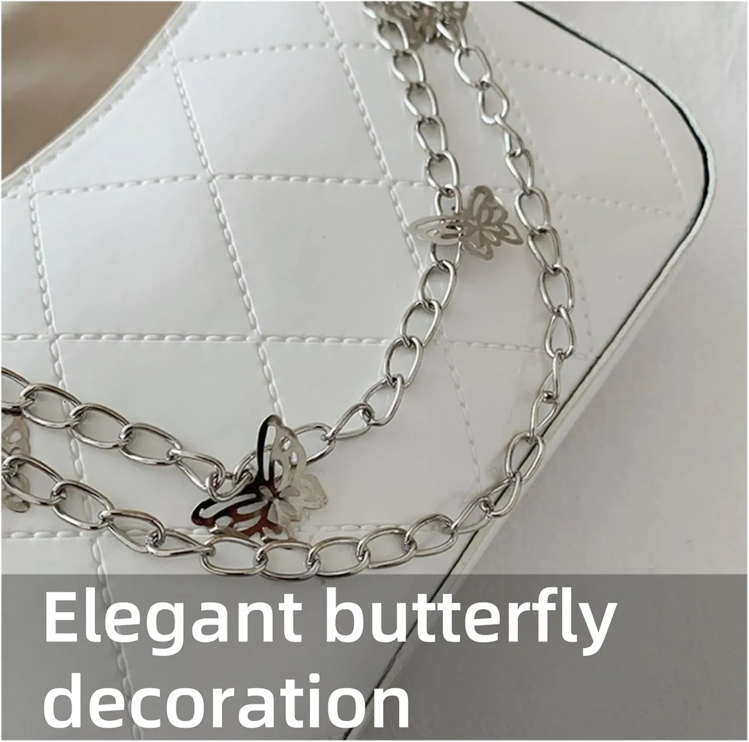 Crossbody Bags for Women Butterfly Decoration Small Crossbody Purse Trendy Leather with Adjustable Shoulder Strap