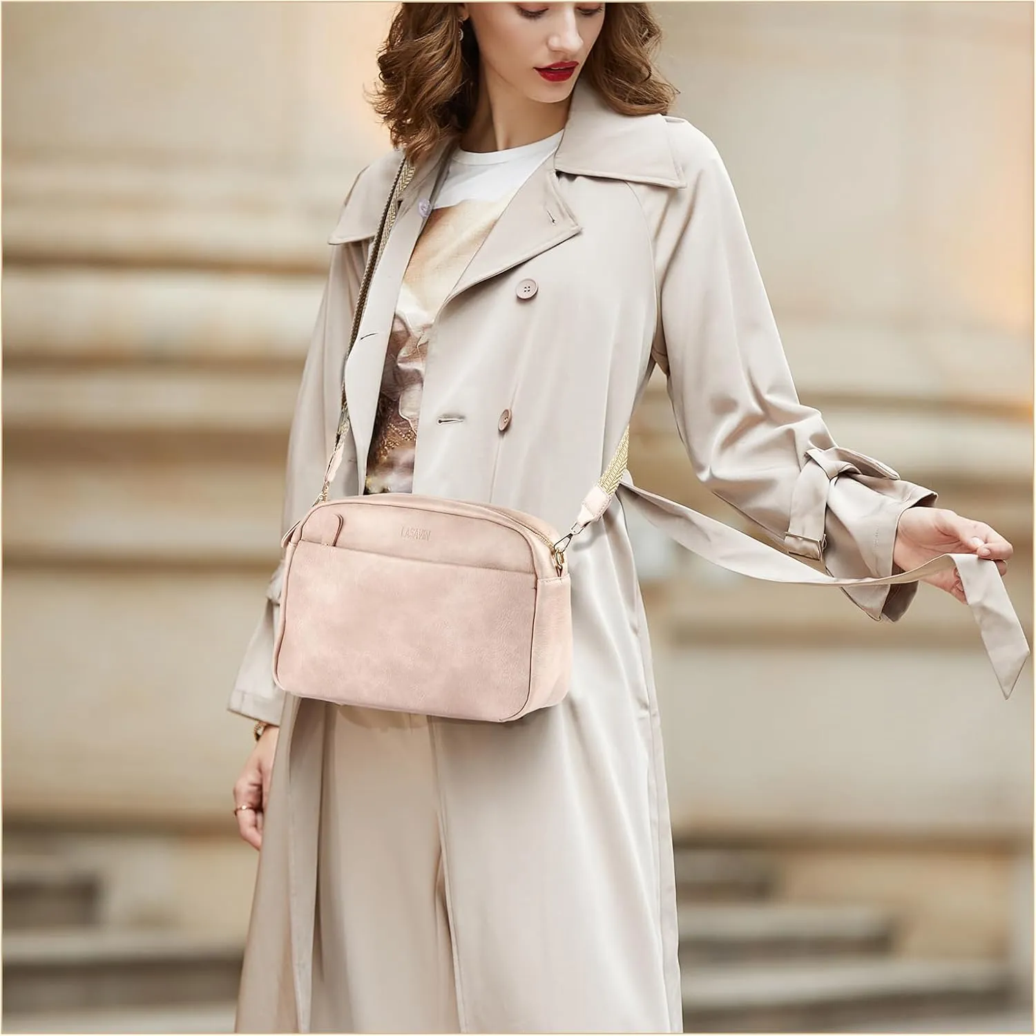 Crossbody Bags for Women, Fashion Large Size Vegan Leather Purse Shoulder Handbag with Adjustable Wide Strap