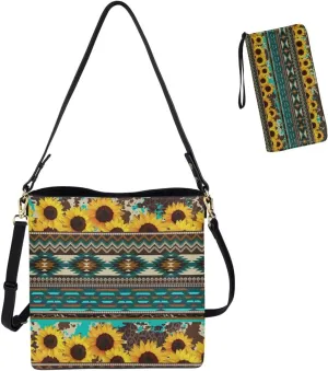 Crossbody Bags for Women Large Size Designer Leather Bucket Bag Purses Set Trendy Handbag with Wristlet Wallet