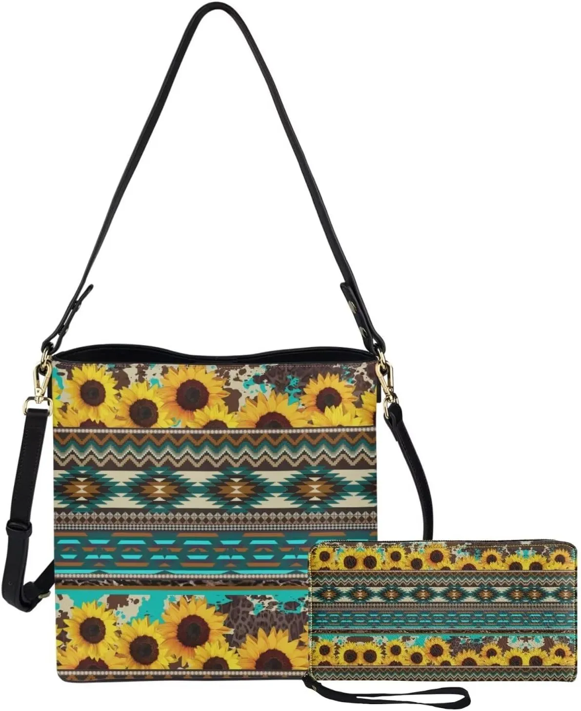 Crossbody Bags for Women Large Size Designer Leather Bucket Bag Purses Set Trendy Handbag with Wristlet Wallet