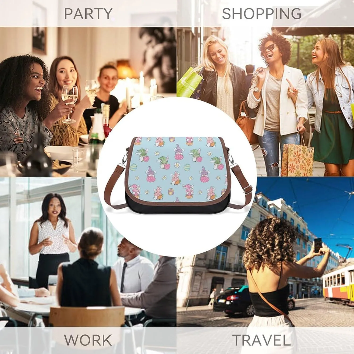 Crossbody Bags for Women Men Leather Purses Small Adjustable Shoulder Handbags