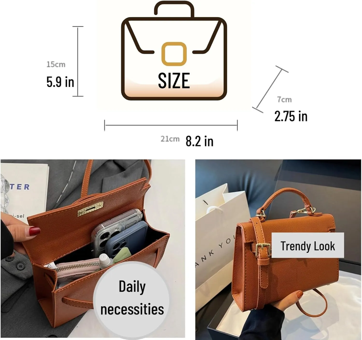 Crossbody Bags For Women PU Leather Trendy Shoulder Bag with Adjustable Strap Cross Body Bag Women's Handbags Purse
