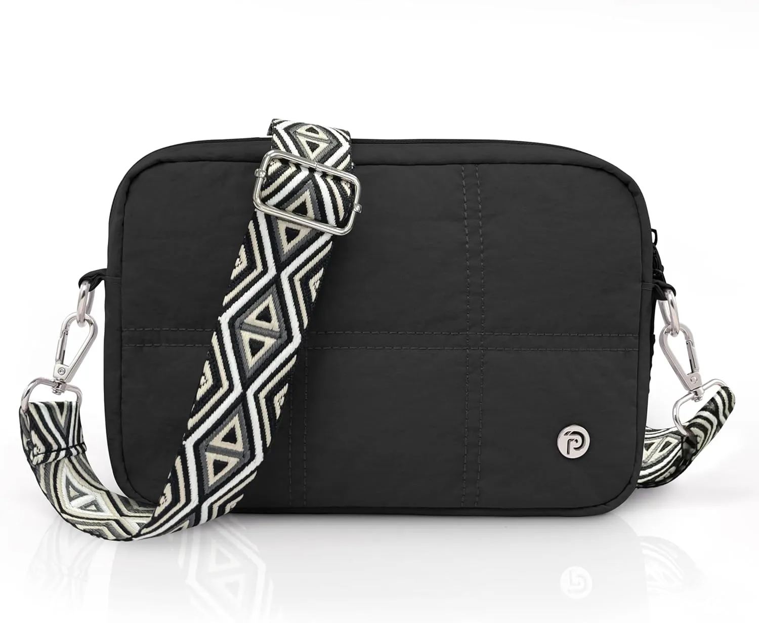 Crossbody Bags for Women, Small Quilted Shoulder Handbag with Adjustable Guitar Strap and Card Slots, Travel Purse