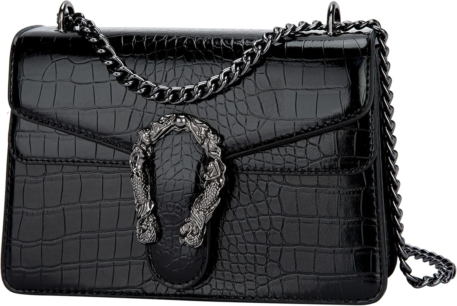 Crossbody Bags for Women Trendy Crocodile Grain Purses Chain Shoulder Bag Leather Handbags