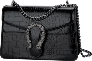 Crossbody Bags for Women Trendy Crocodile Grain Purses Chain Shoulder Bag Leather Handbags
